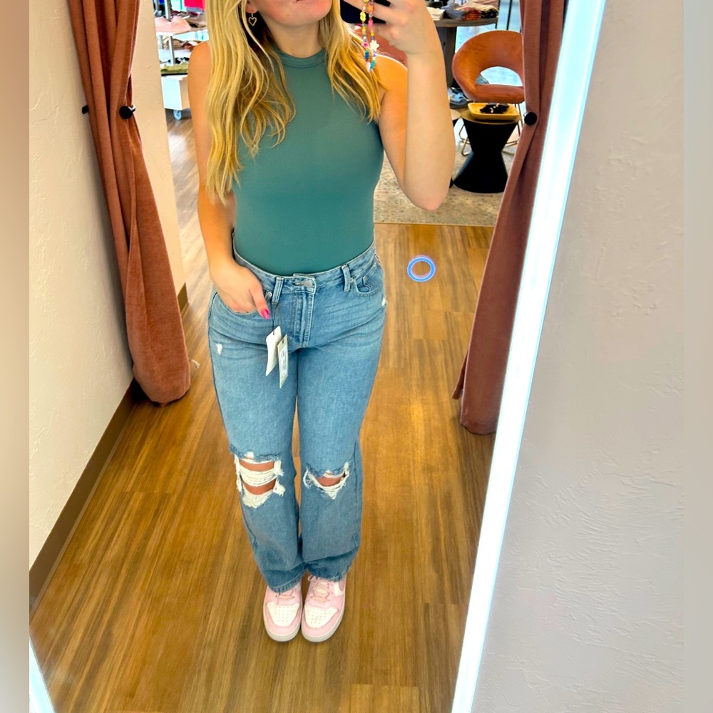 Just USA Distressed Straight Jeans